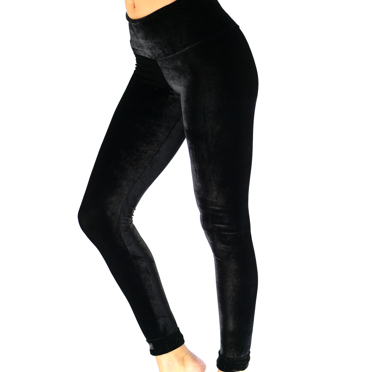 Schwarze Leggings aus Samt