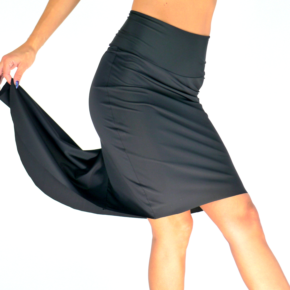 Schwarzer Tanzrock aus Sportstoff