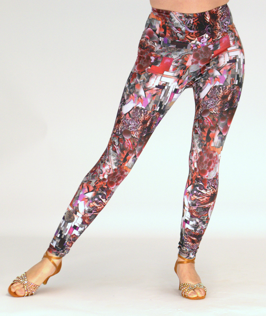 LEGGINGS mit abstraktem Muster aus Baumwolle für Yoga, Sport  und Tanz