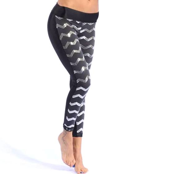 Leggings half silver sequin