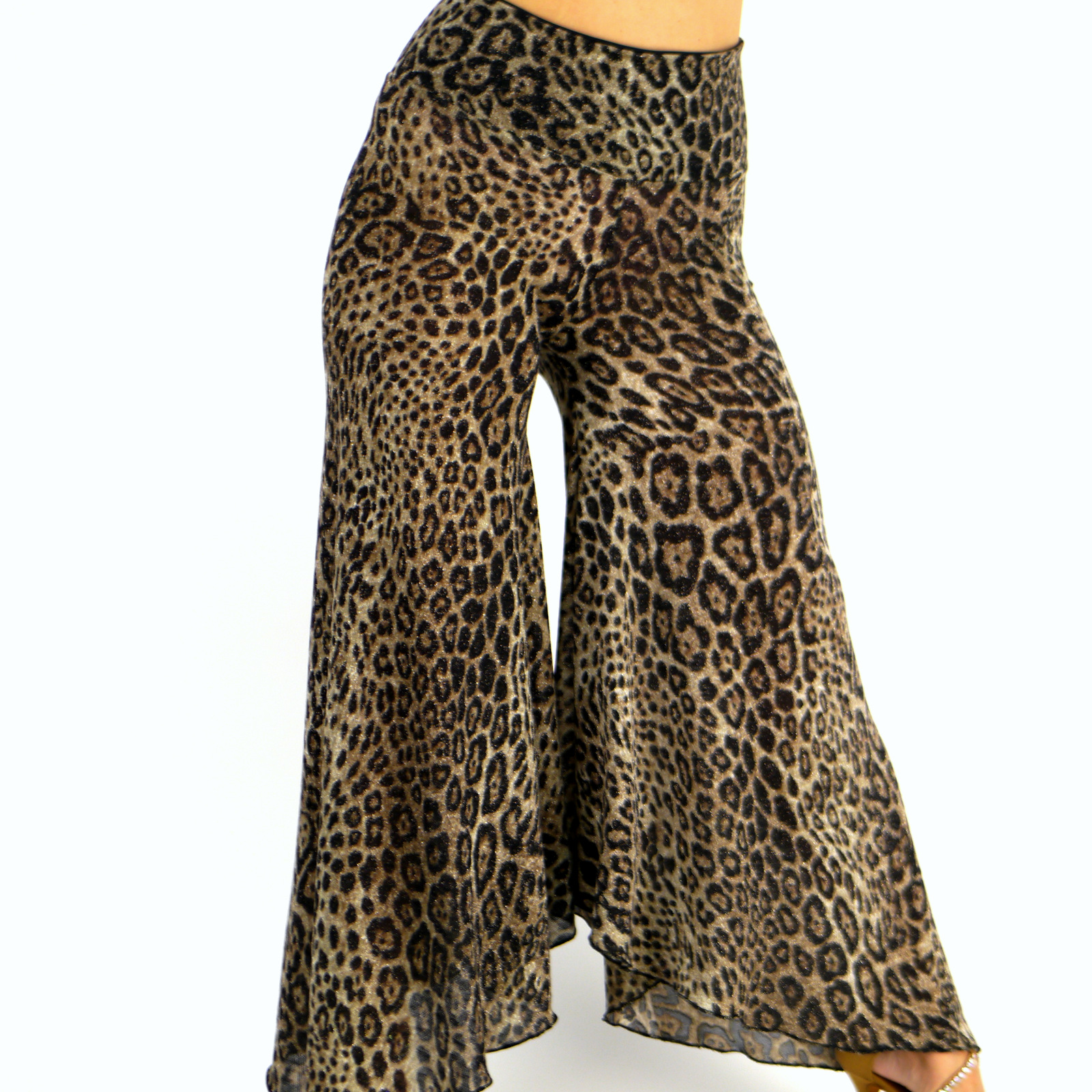 Hose aus Strickjersey Stoff mit Leopardenmuster