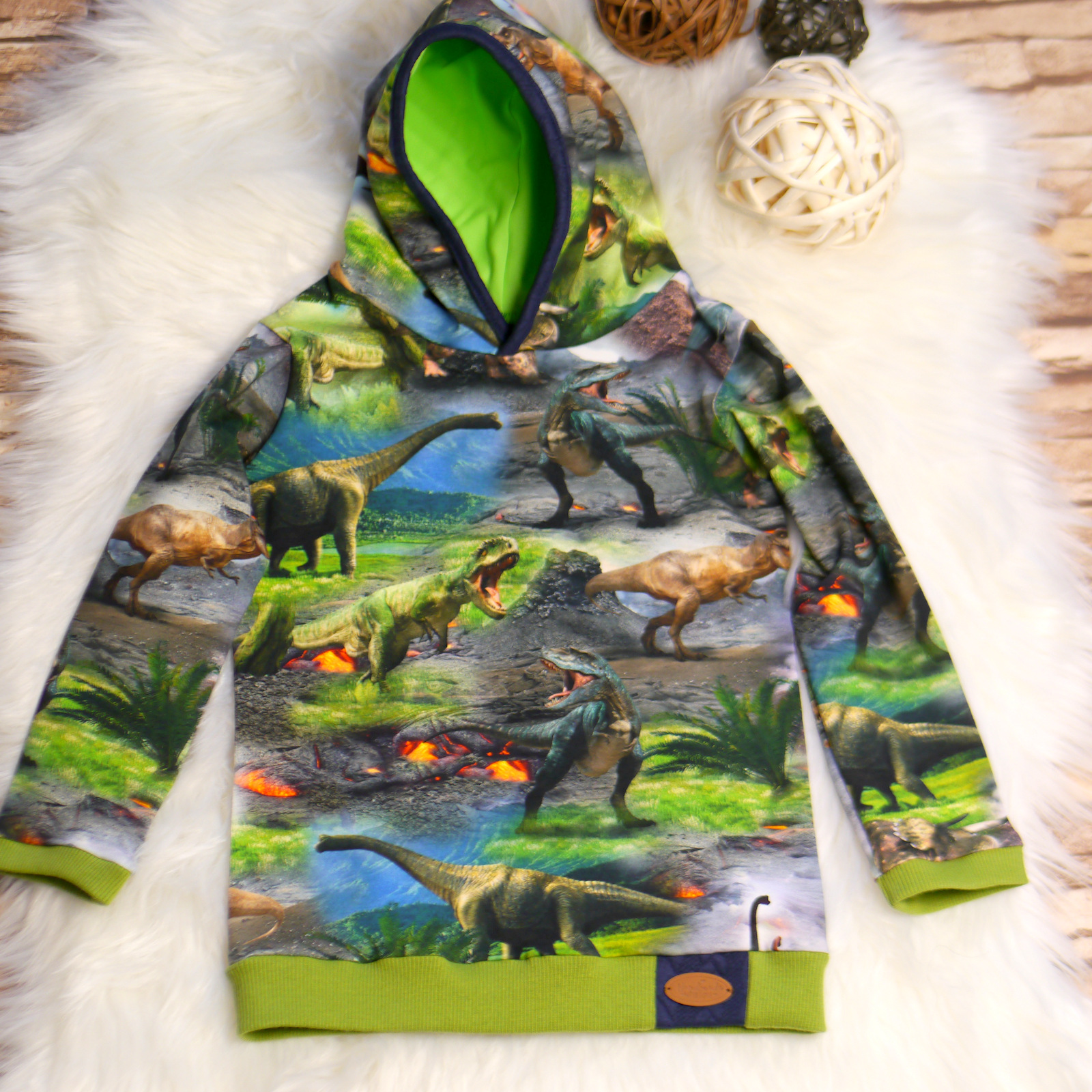 Pullover mit Kapuze, Oberteil Dinosaurier