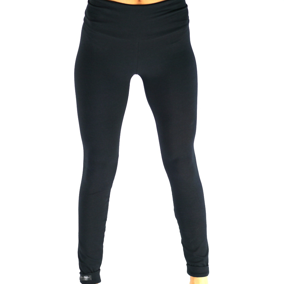 Schlicht schwarze Leggings aus Baumwolle