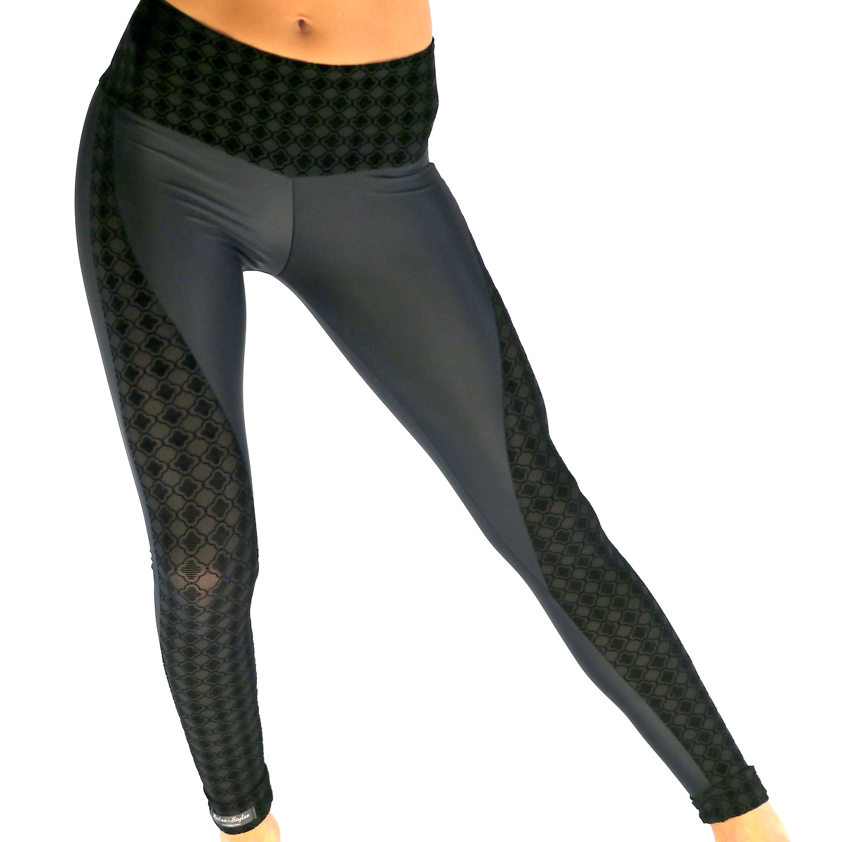 Leggings Halbtransparent mit Samt