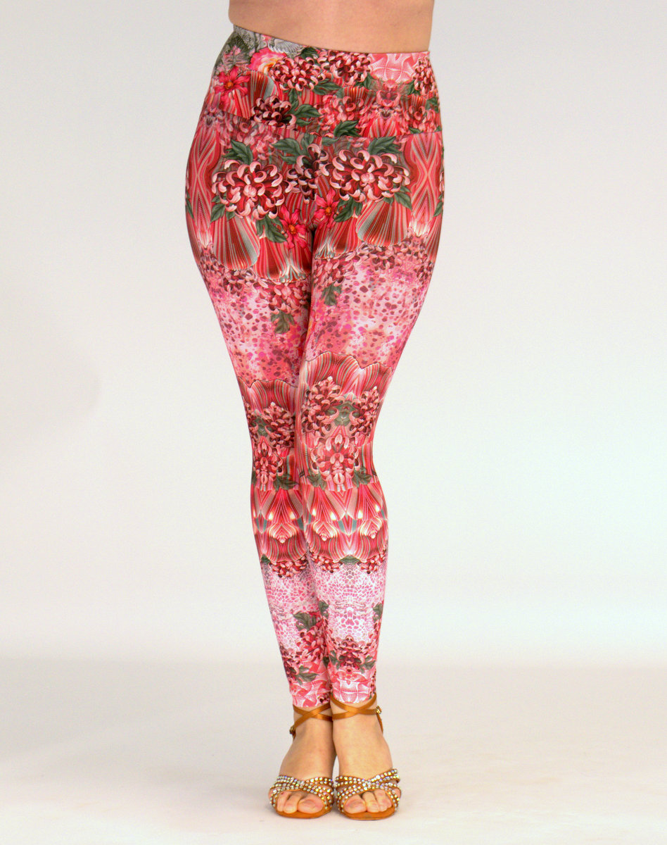 LEGGINGS mit abstraktem Muster aus Baumwolle für Yoga, Sport und Tanz