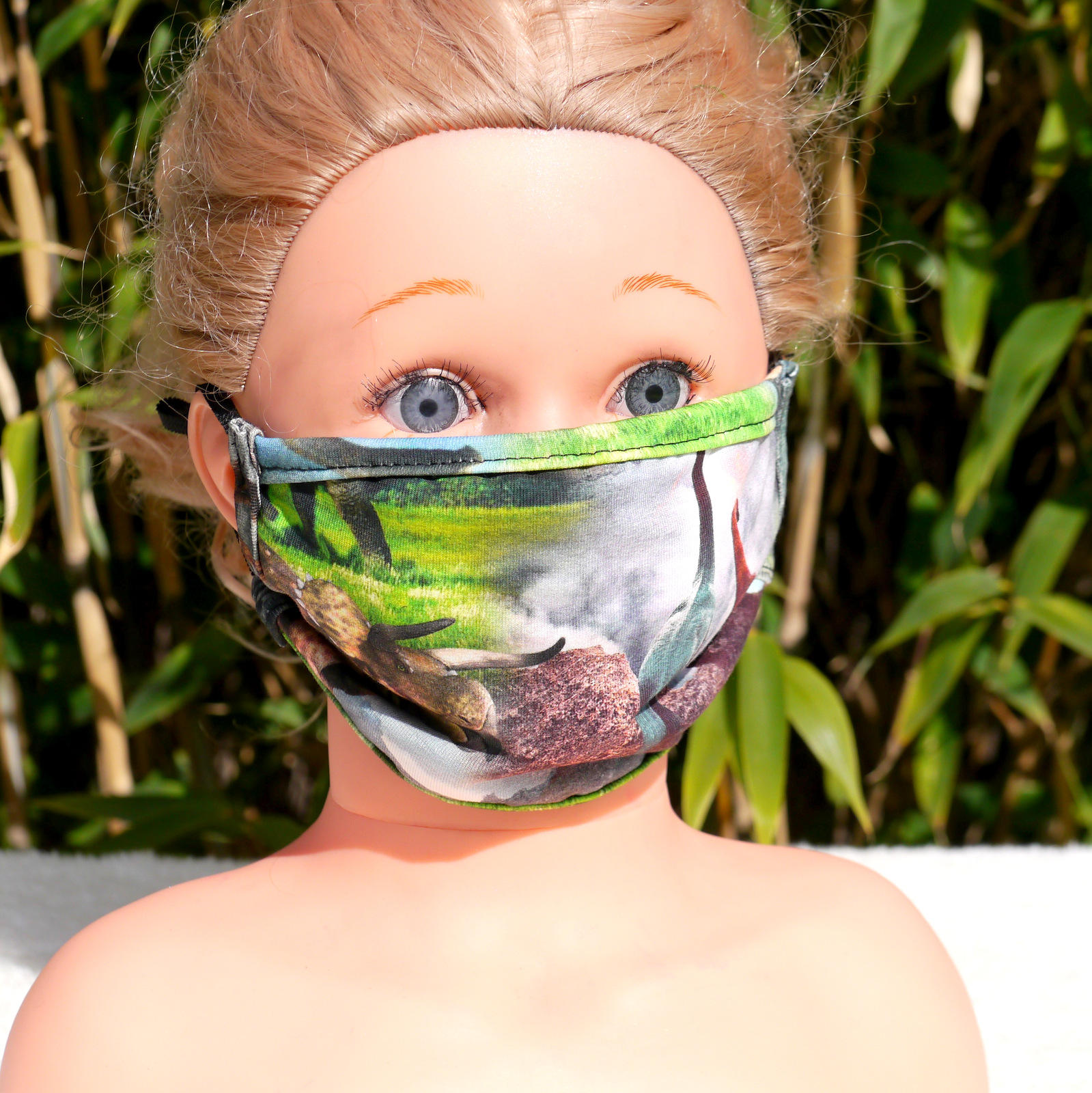 Wiederverwendbare Mund und Nasen Maske für Kinder Motiv_Dinosaurier