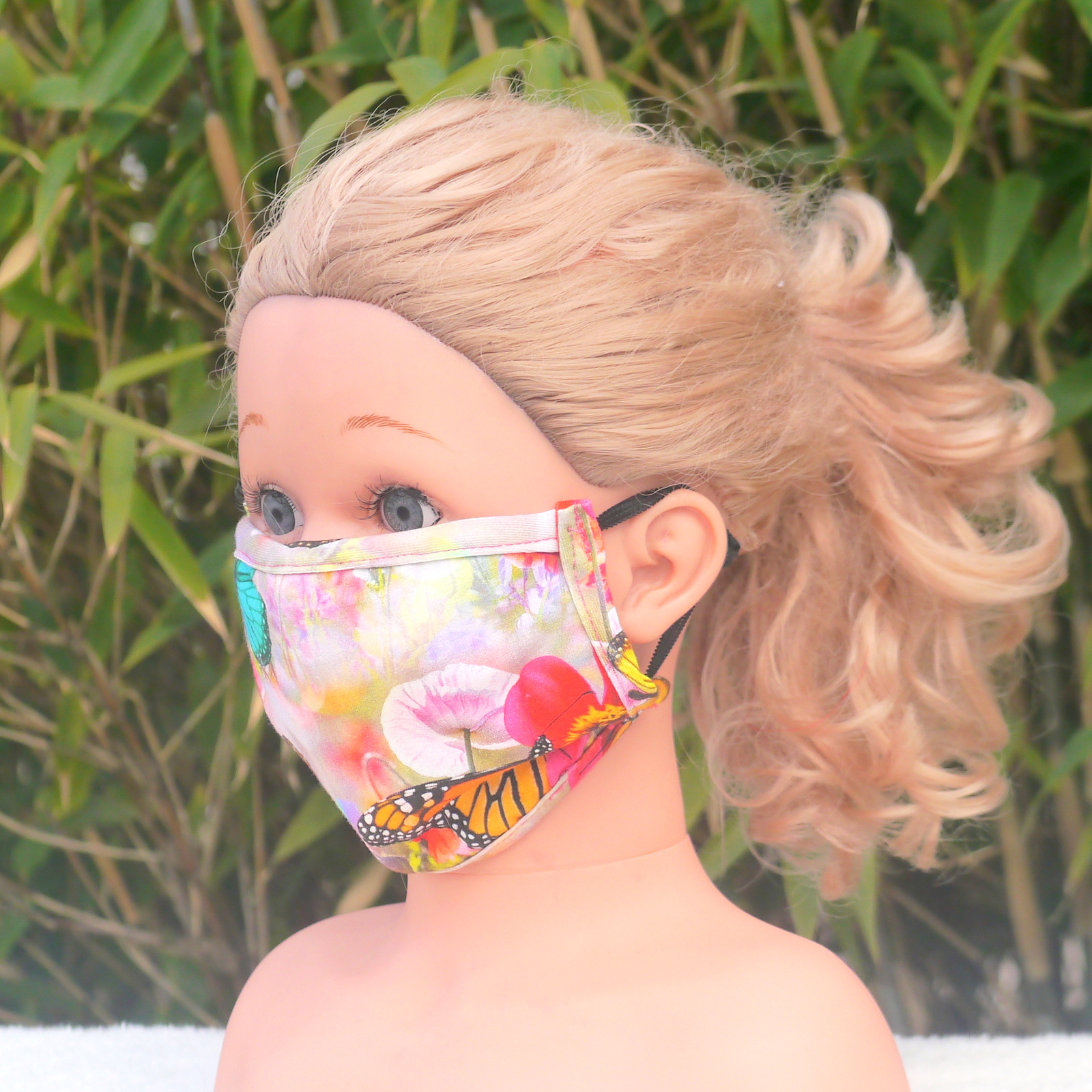 Wiederverwendbare Mund und Nasen Maske mit Gummizug Motiv Schmetterlinge