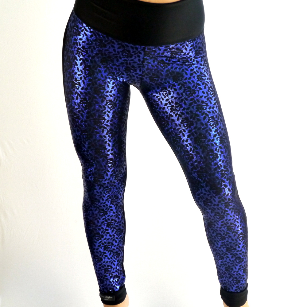 Leggings half blue shine