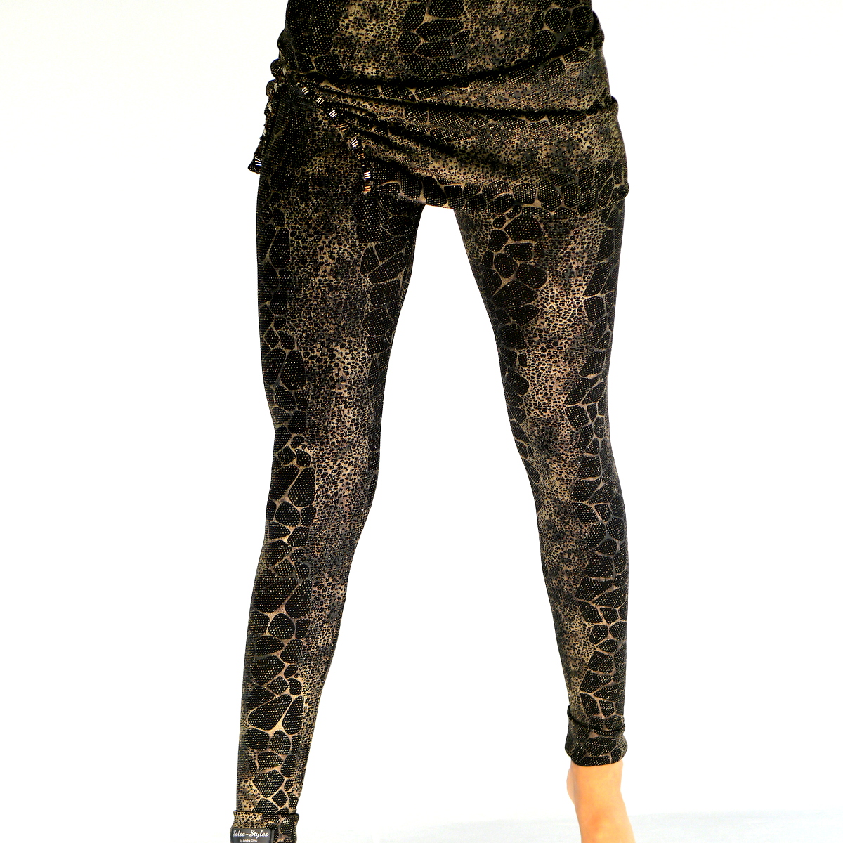 Leggings Gold-Lurex mit Rock