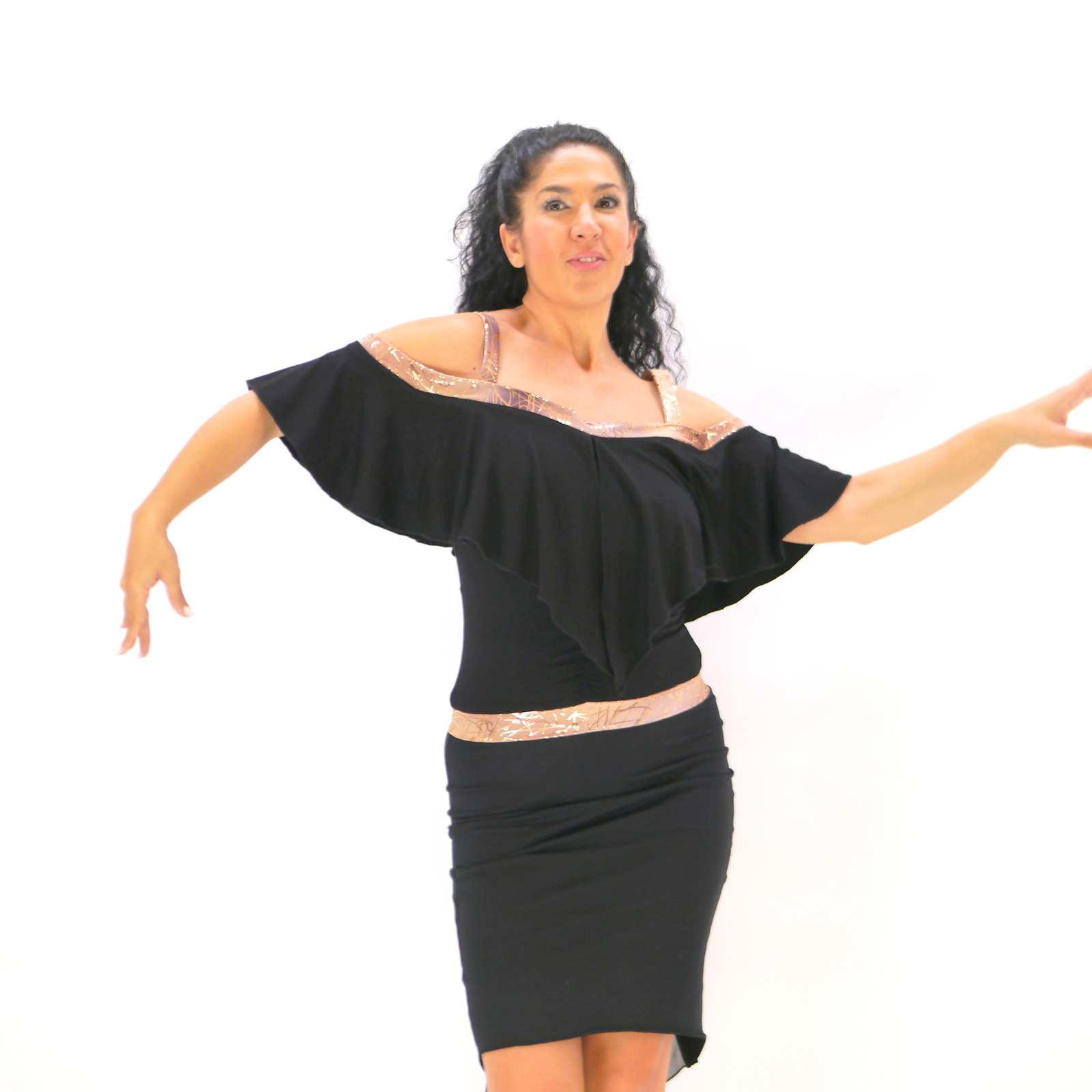 Schwarz-goldenes Oberteil