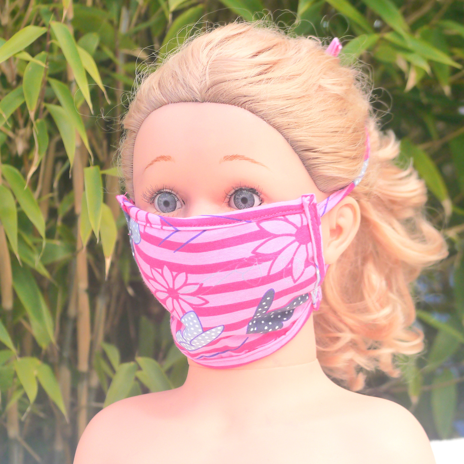 Wiederverwendbare Mund und Nasen Maske zum Binden