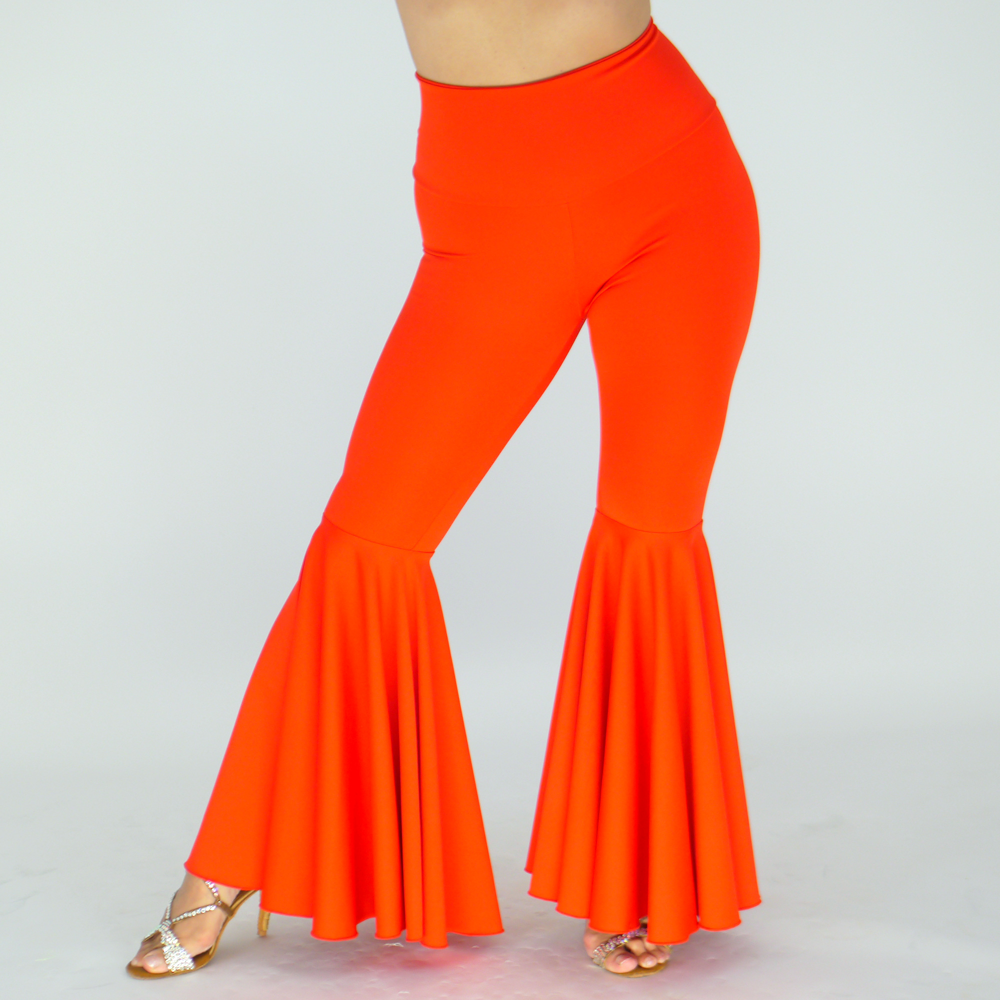 Hoch taillierte Glockenhose Damen - Schlaghose - Farbe Hellrot