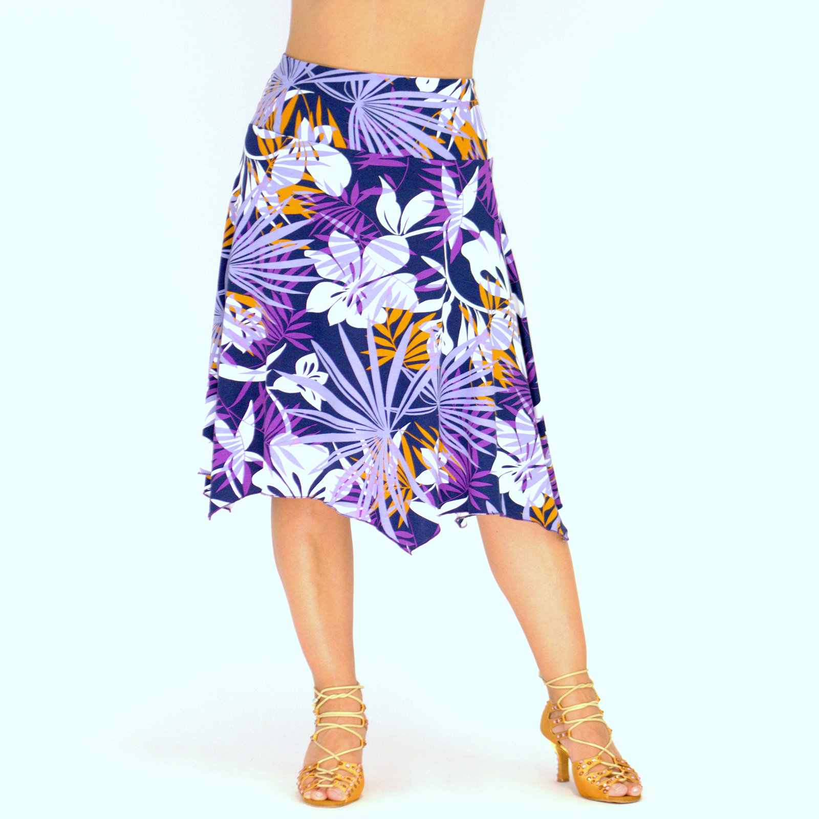 Rock aus Viskosejersey mit hoher Taille