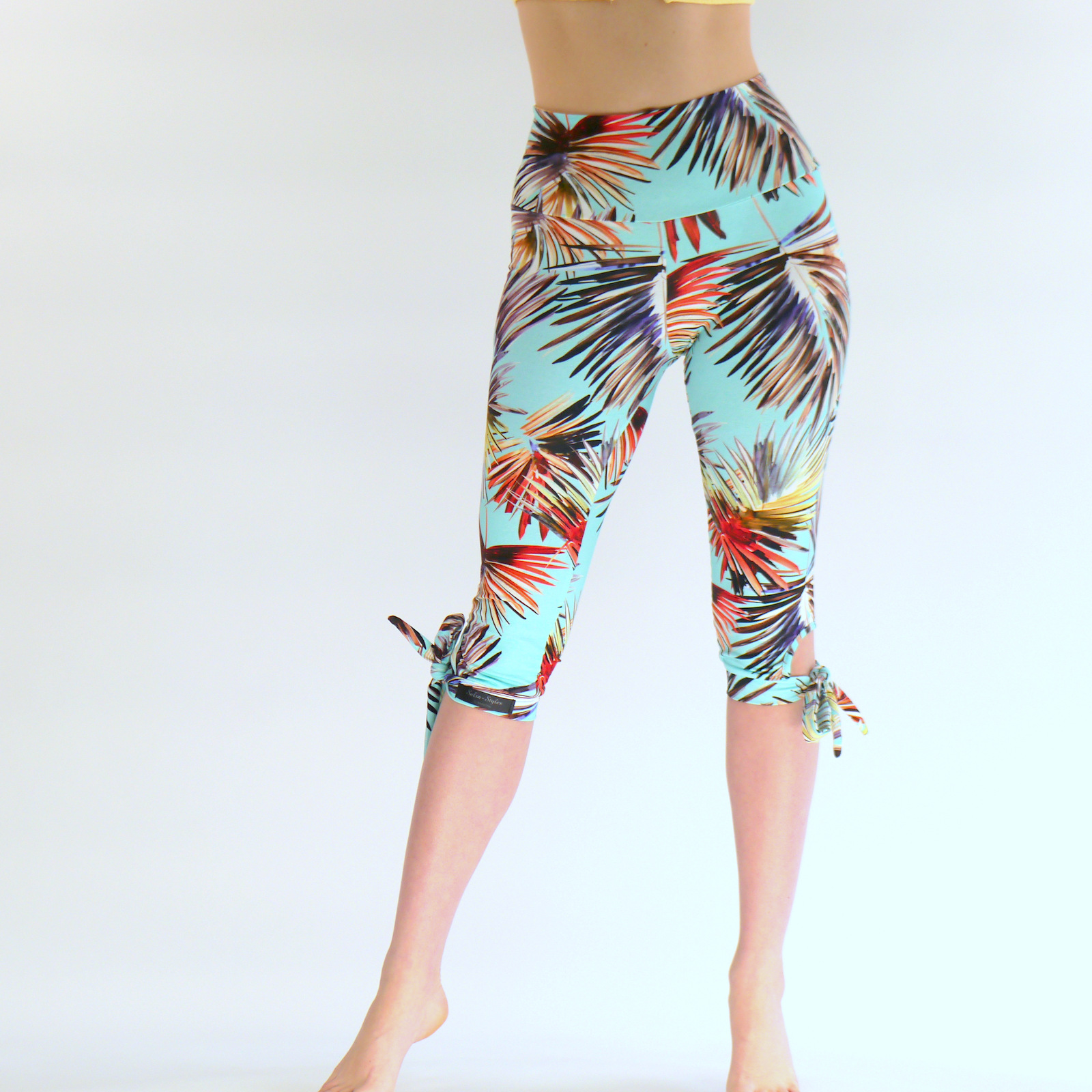 Handgemachte Capri - Leggings aus Baumwolljersey