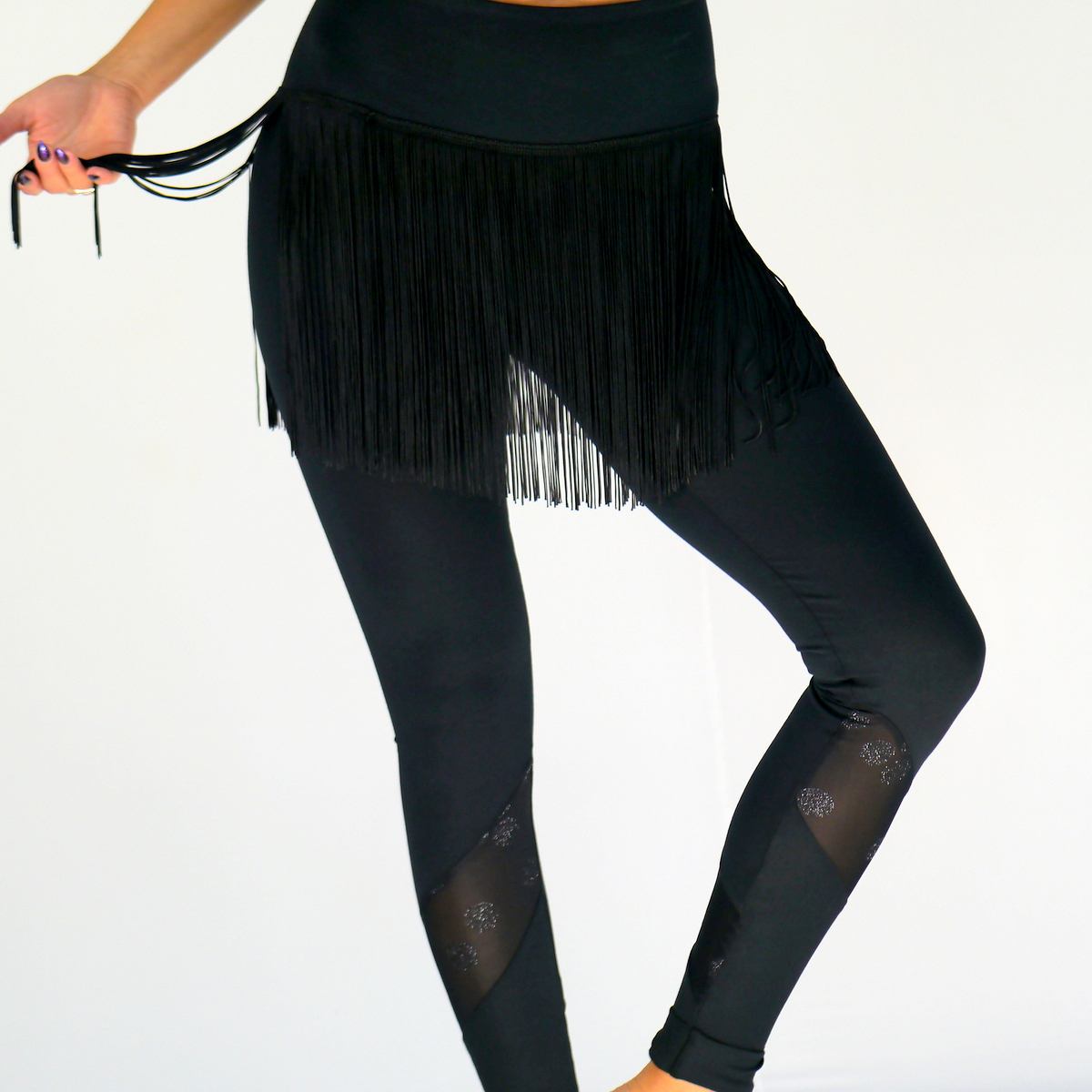 Leggings mit Fransen aus Baumwolle