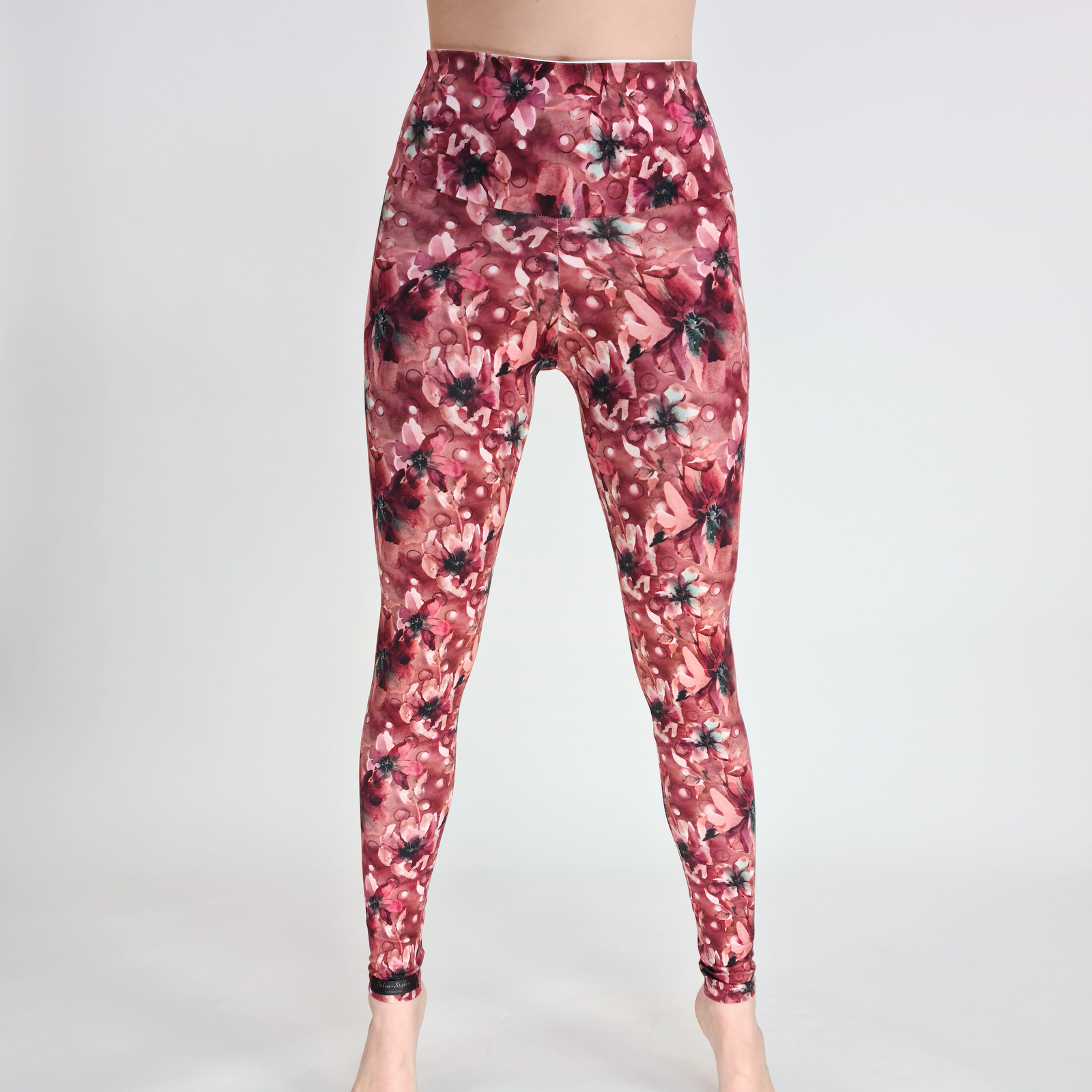 LEGGINGS mit abstraktem Blumenmuster aus Baumwolle