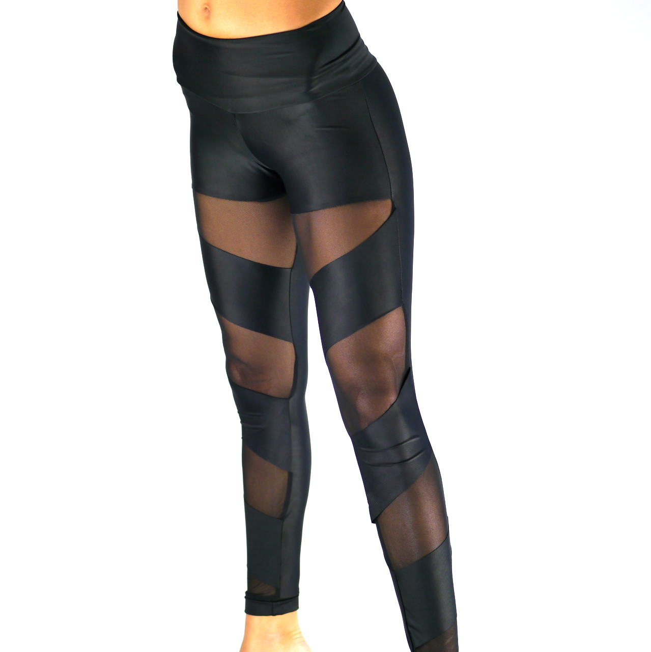 Leggings Schwarz mit Netz