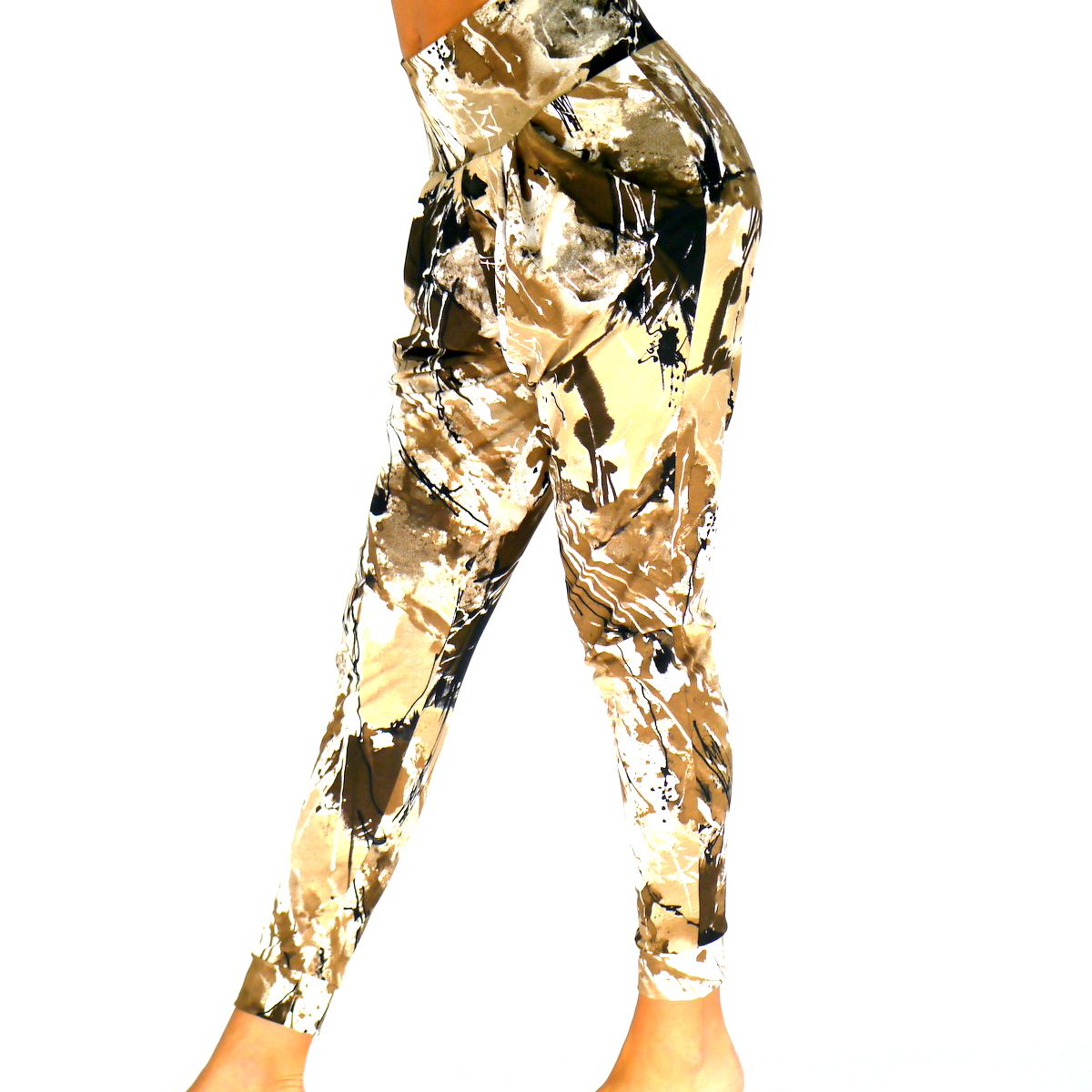 Beigefarbene Hose für Frauen aus Baumwolle