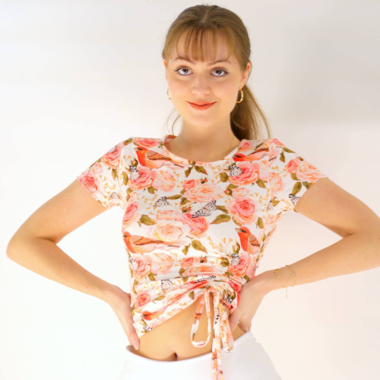 T Shirt für Damen mit Blumen Muster