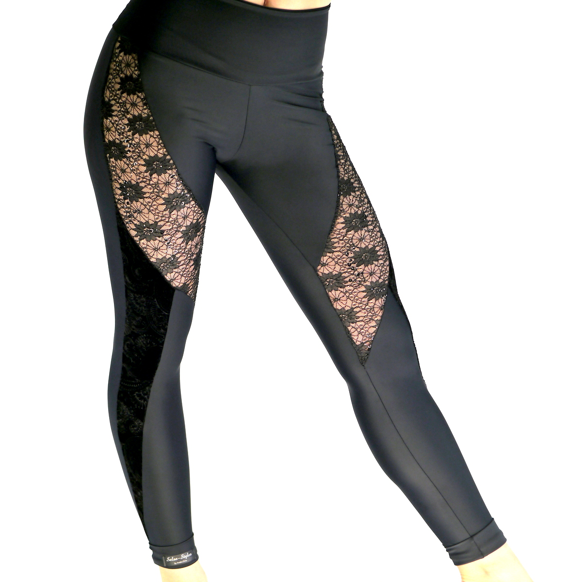 Leggings Spitze und Samt