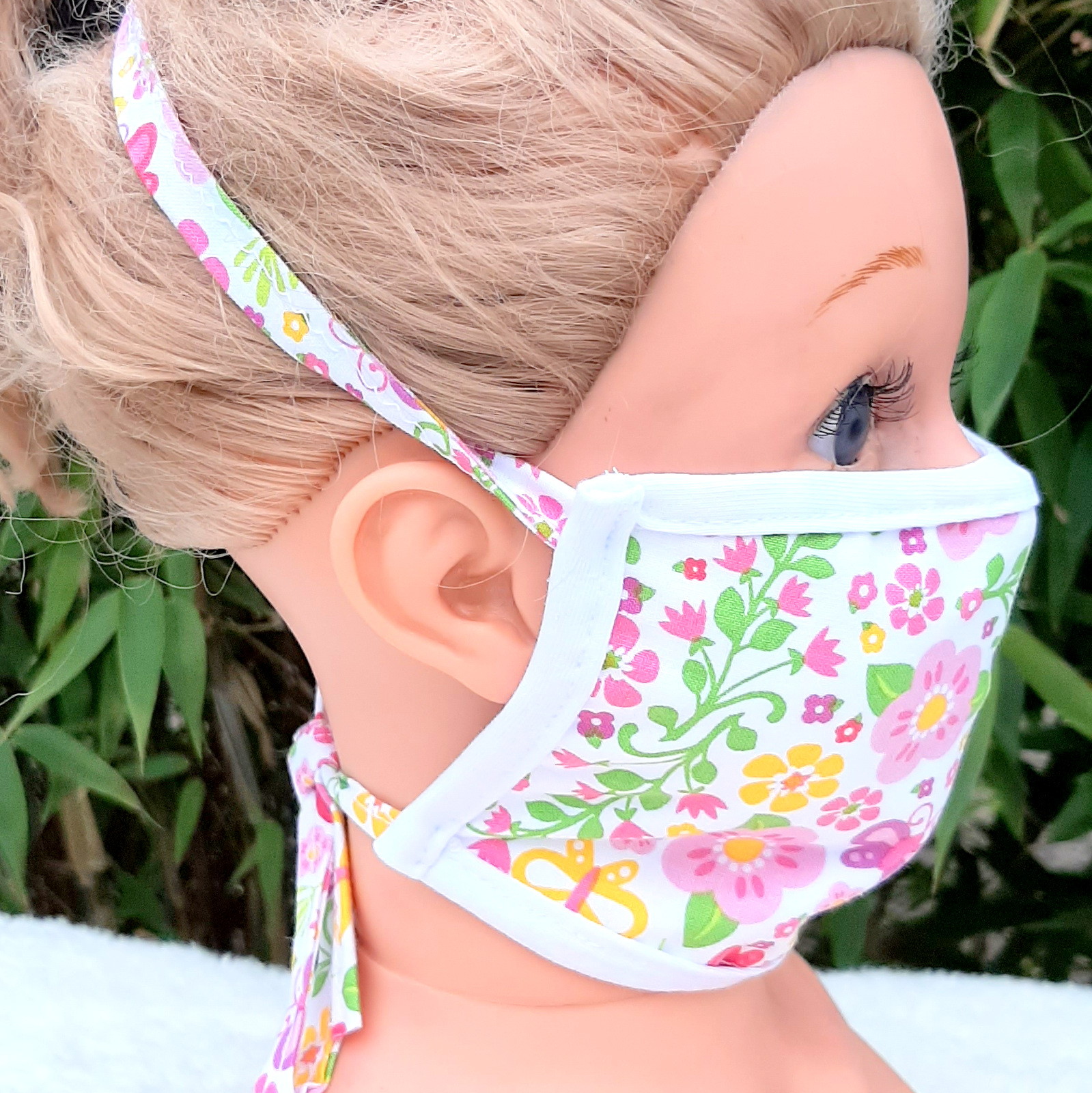 Wiederverwendbare Mund und Nasen Maske zum Binden aus Baumwolle