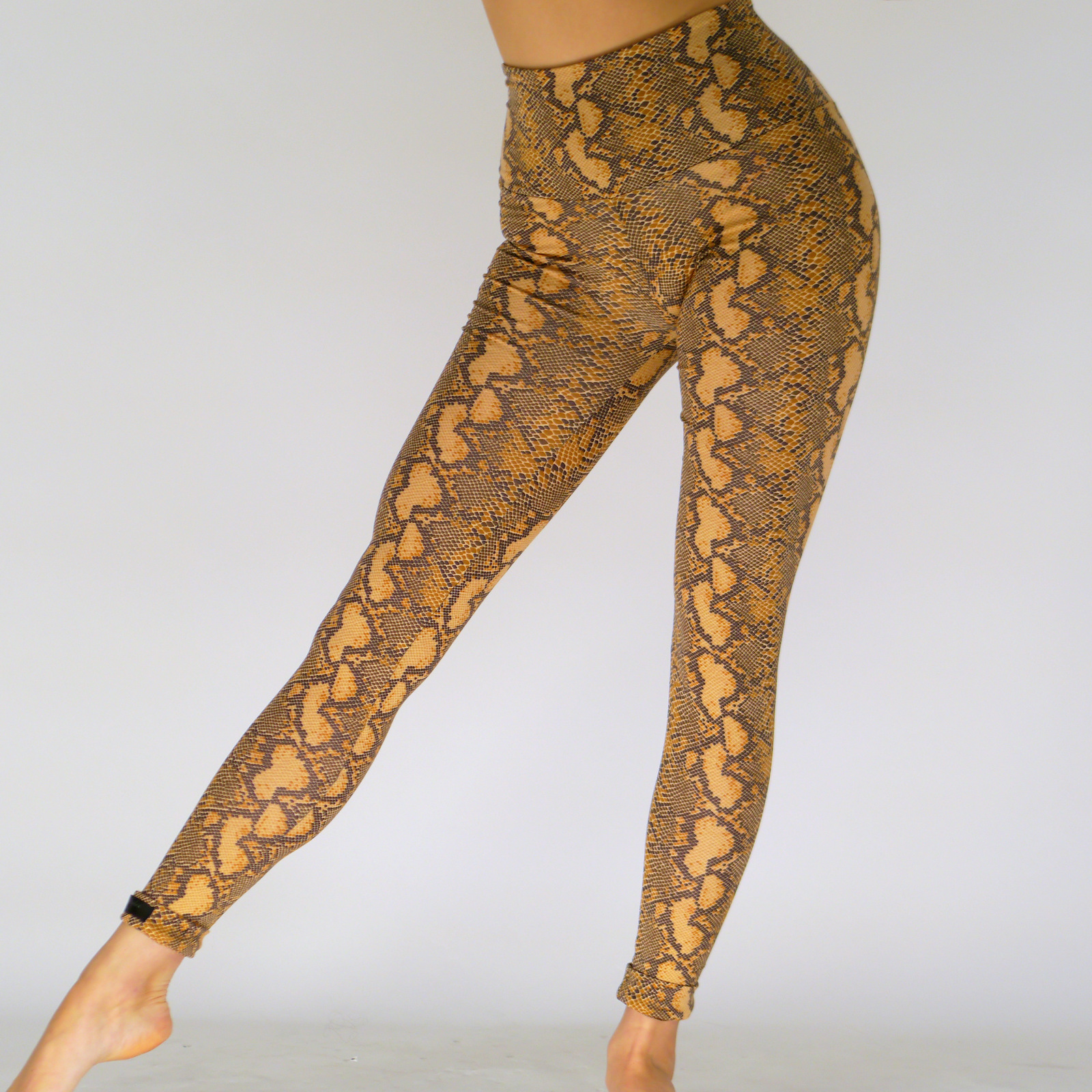 Braune Leggings aus Baumwolle mit Tier -Print