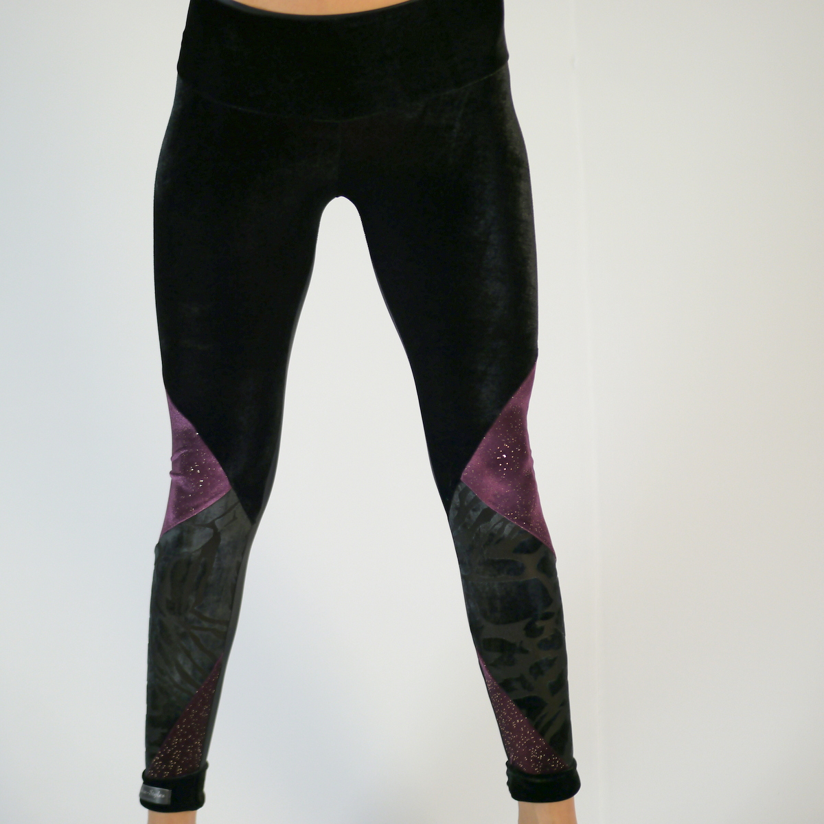 Leggings schwarz-bourdeaux