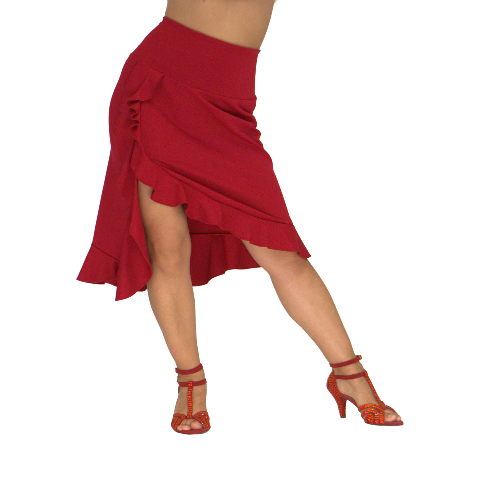 Dunkelroter Rock aus Viskosejersey – Eleganz trifft auf Komfort