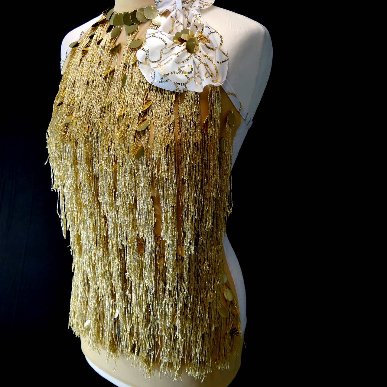 Top mit Lurexfransen