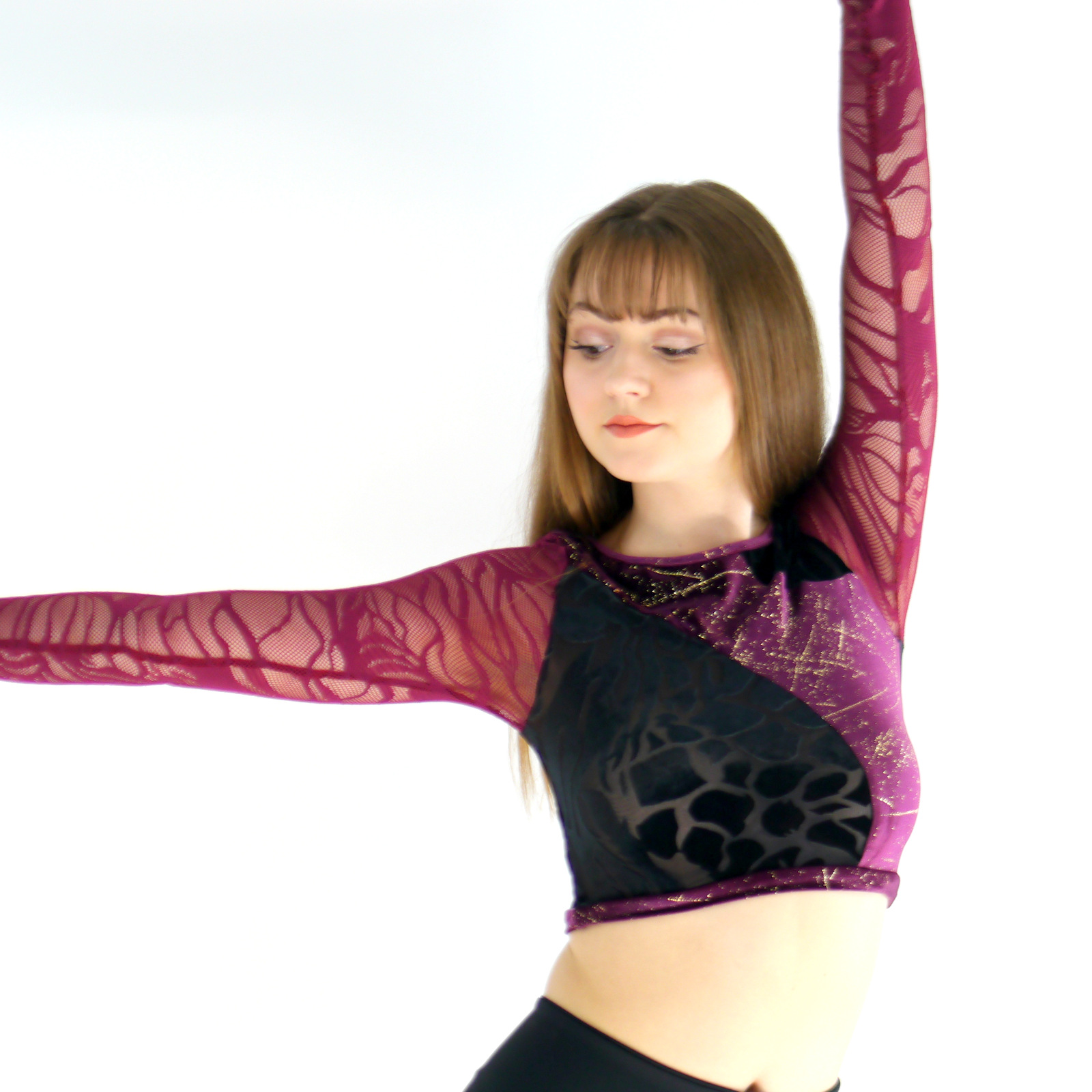 Oberteil Bordeaux-schwarz