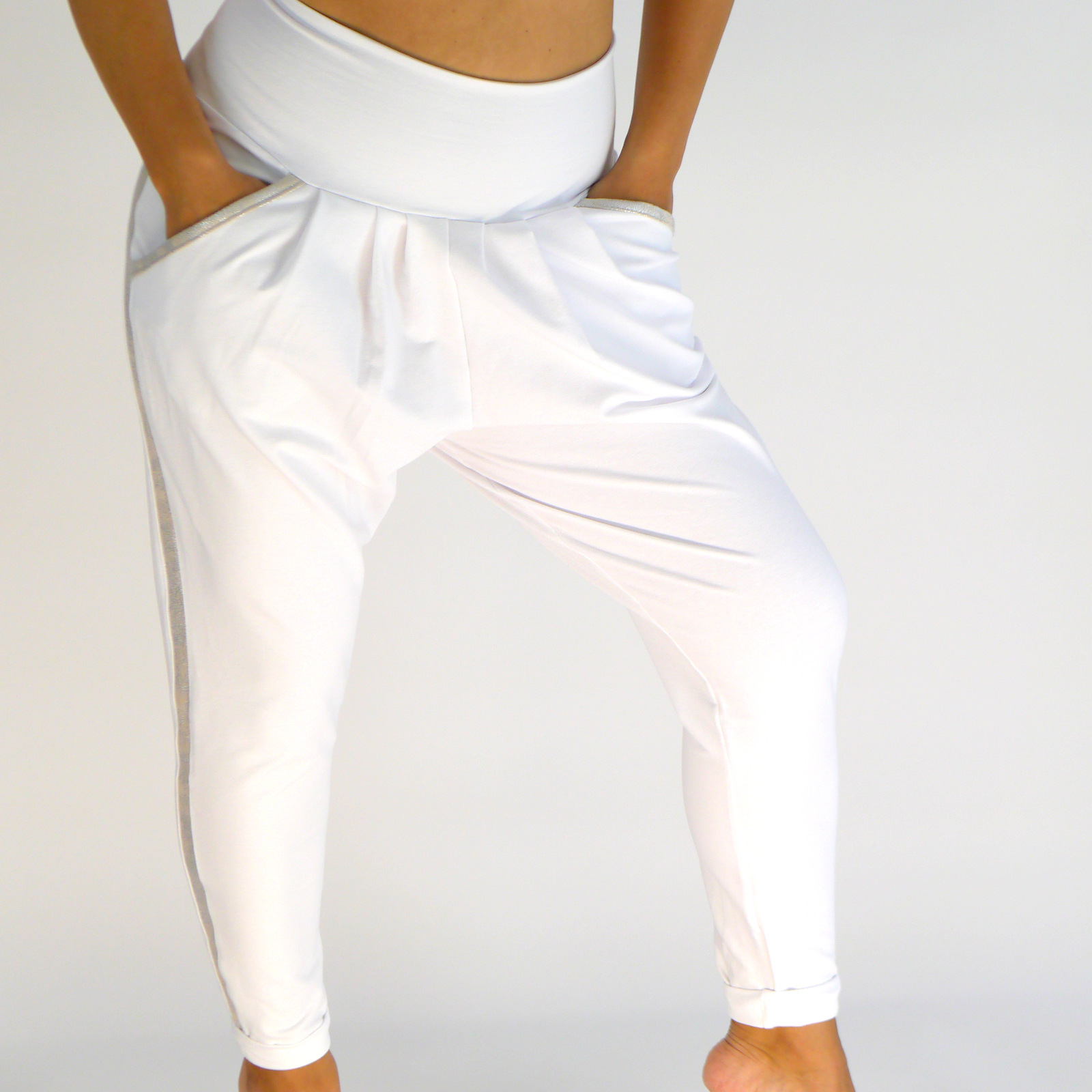 Weiße Hose aus Baumwolljersey Bianca