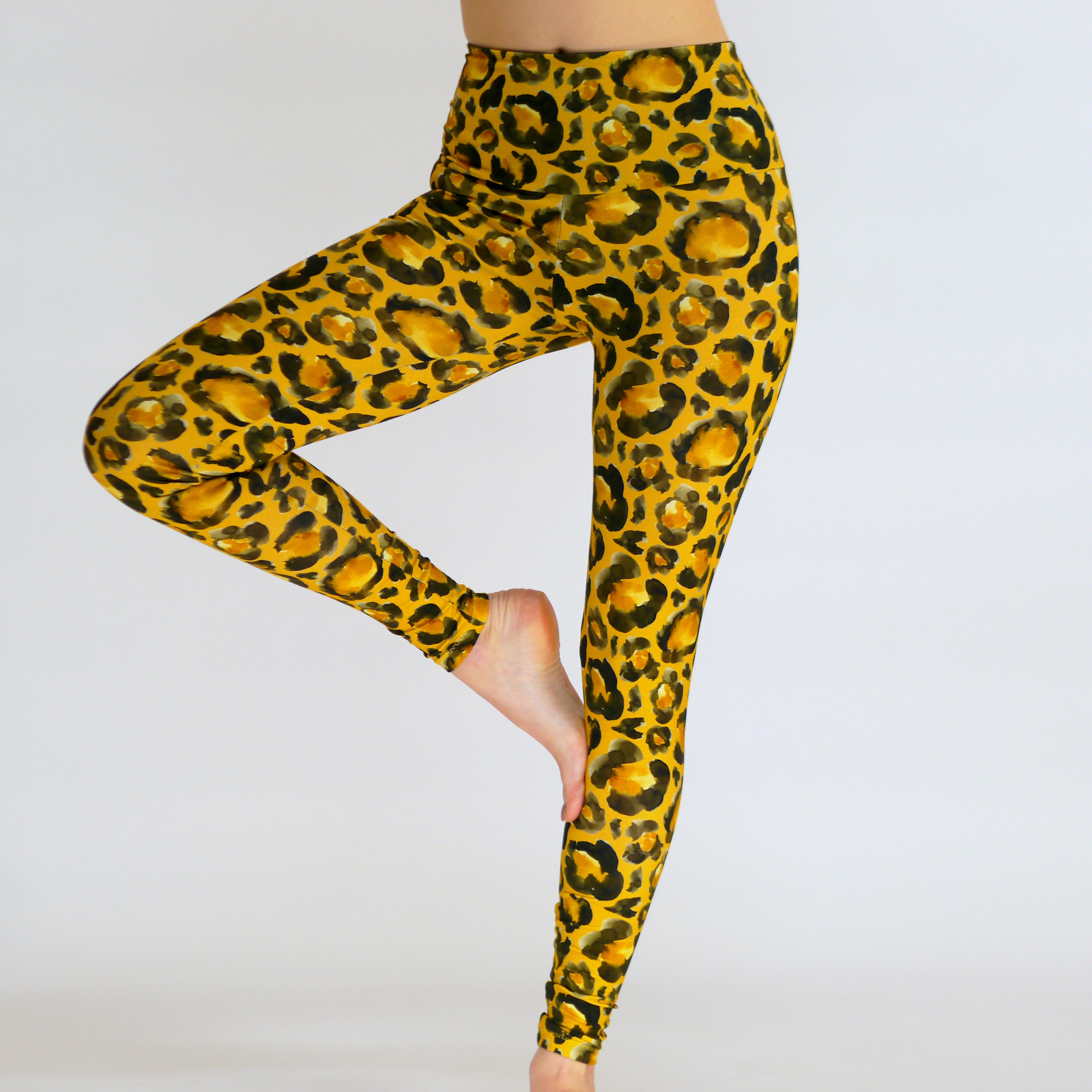 Handgemachte Leggings aus Baumwolle mit Tier Print